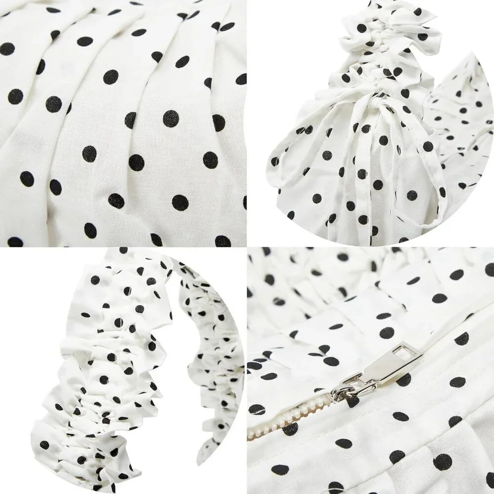 Polka Dot Crossbody Bag Women Polyester 14x8 Inches Adjustable Strap